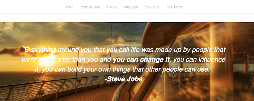 An inspirational quote about achieving success in life posted on a Strikingly user's website An inspirational quote about achieving success in life posted on a Strikingly user's website